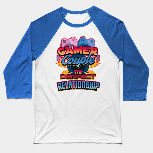 Gamer Couple The Perfect Relationship V-Day Baseball T-Shirt by creative